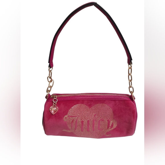 Juicy Couture Handbags - Juicy Couture Pink Velour Shoulder Hand Bag